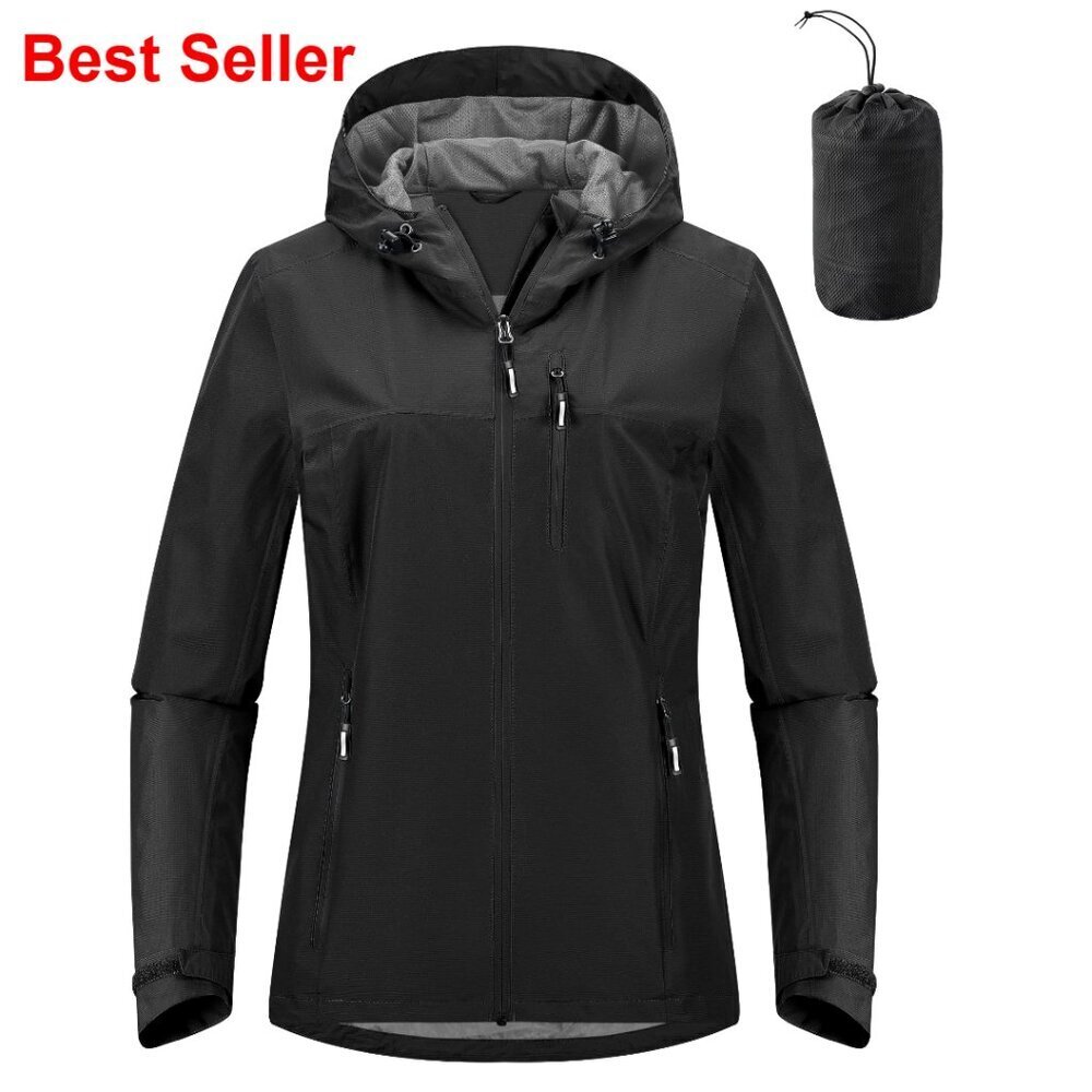 Packable Waterproof Rain Jacket with Hood Lightweight Cycling